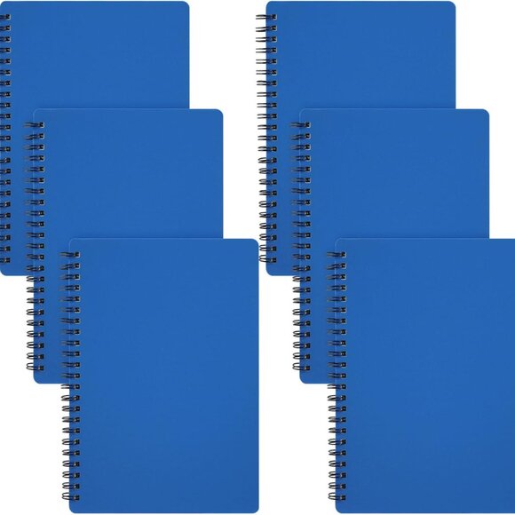 Other | 6 Pack Blue Spiral Notebook 16 Pages College Ruled Bulk A5 Hard ...